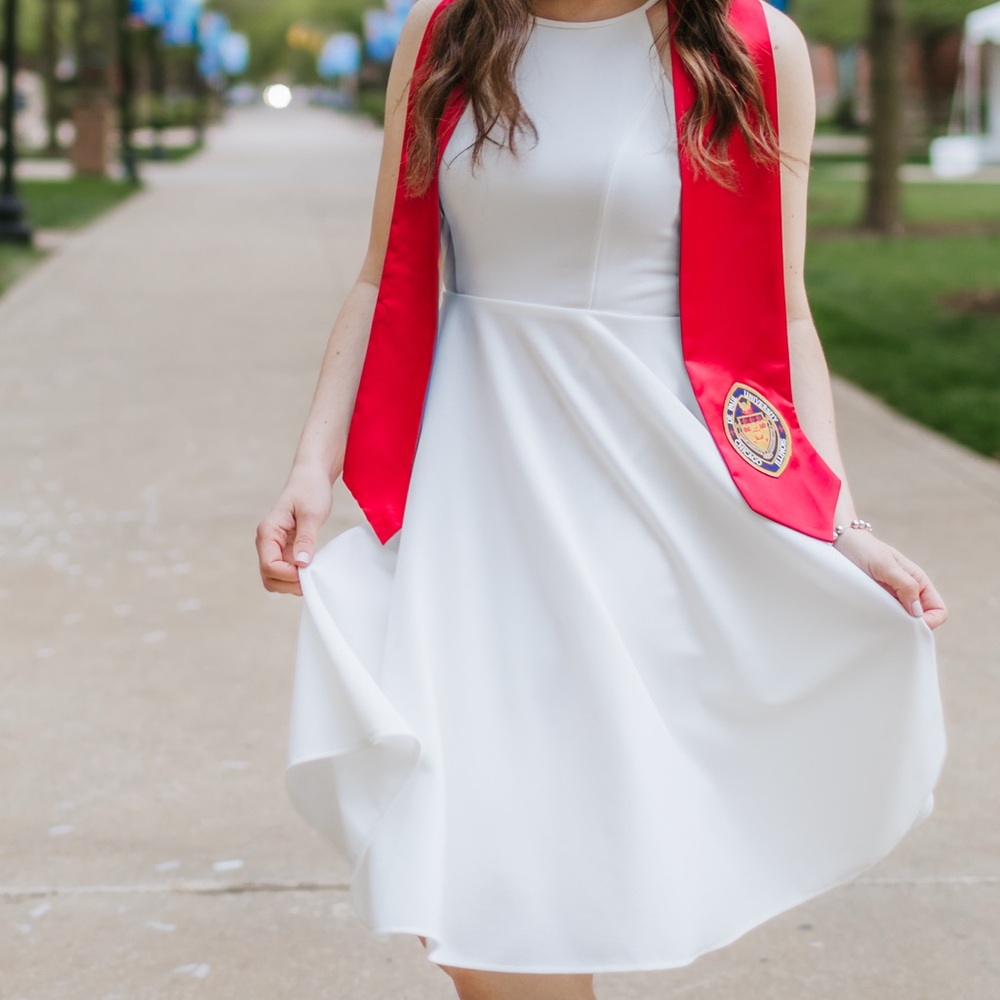 Lulus white knee length dress